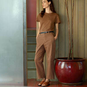 Everlane Women's Organic Straight-Leg Pant in Light Brown, Size 16
